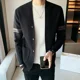 thumbnail image 2 of Suéteres de punto para hombre Ropa de hombre a rayas negras con bolsillos Cárdigan ajustado de lana Tendencia 2024 A 2025 Nuevo en punto casual V, 2 of 4
