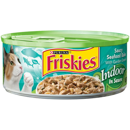 (24 Pack) Friskies Indoor Saucy Seafood Bake Cat Food in Sauce, 5.5 oz.