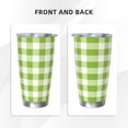 thumbnail image 3 of Balery White Green Plaid Pattern 20oz Insulated Car Cup with Dual Drink Lids, Stainless Steel Travel Mug with Straw & Direct Drink Mouth, Eco-Friendly and Leak-Proof-Straw Three-piece Set, 3 of 8
