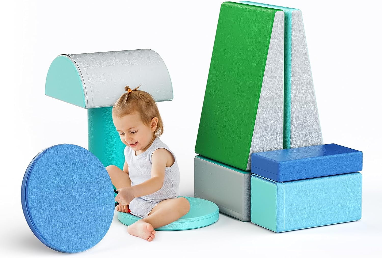 Foam Climbing Toys, Climb and Crawl Activity Play Set, 9 Piece Foam