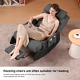 thumbnail image 3 of Betisef Nursery Rocking Chairs with Soft Seat and Headrest,Corduroy Fabric Accent Chair with Side Pocket,Glider Rocking Chair for Bedroom/Living Room/Nursery(Dark Grey/Black), 3 of 6
