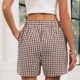 thumbnail image 5 of CIENVNSTG Y2k Streetwear Pajama Shorts for Women Plaid Cute Lounge Sleep Bottoms Elastic Boxers Coffee M, 5 of 5