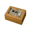 Mele & Co. Logan Glass Top Bamboo Watch Box - 11.75W x 3H in.