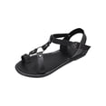 thumbnail image 2 of Women's Casual Strappy Sandal,Spring and Summer Beach Versatile Round Toe Flat Sandals Black 7, 2 of 7