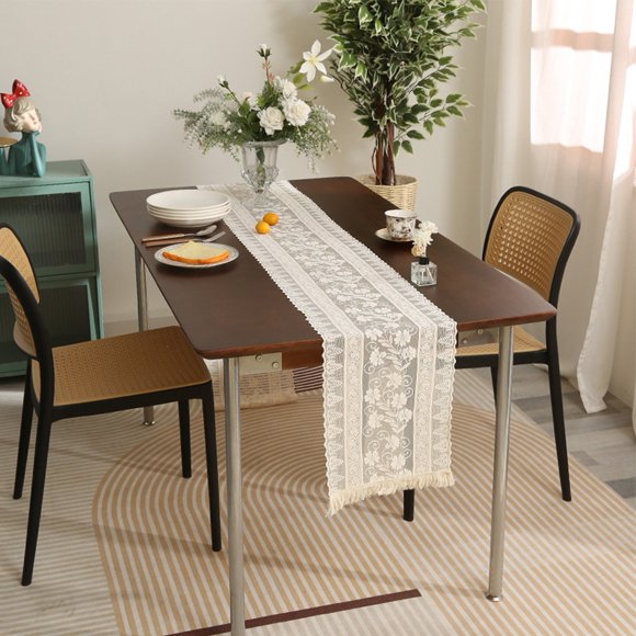 Exquisite Cutwork Lace Table Runner for Buffet and Reception Decor 30x360CM