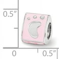 thumbnail image 3 of Reflection Beads QRS3479 Sterling Silver Reflections Pink Enamel 3-Sided Baby Footprint Bead, 3 of 3