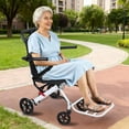 thumbnail image 5 of Lightweight Folding Wheelchair for Adults, Portable Transport Chair with Handbrake and Breathable Seat Cushion, Aluminum Alloy Frame 265lbs Capacity, Easy Fold Design, 5 of 6