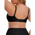 thumbnail image 3 of INSPIRE CHIC Women's Deep V Seamless Wirefree Adjustable Straps Bras Light Soft Cup Plus Size Lingerie L Black, 3 of 4
