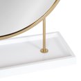 thumbnail image 3 of Kate and Laurel Maxfield Modern Tabletop Mirror, 18 x 22, Gold and White, Decorative Accent Mirror with Iron Base, 3 of 9