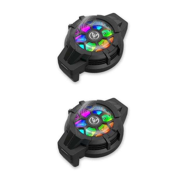 Enfriador de juegos Bearachild para teléfono móvil con almohadillas universales y luces RGB Negro 2Conjunto
