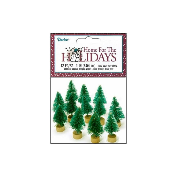 Sisal Tree - Green Christmas - 1 inch - 12 pieces