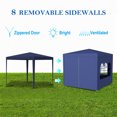 thumbnail image 3 of 10'x10' Heavy Duty Party Tent with 4 Removable Walls, UV Protection Gazebo, Outdoor Wedding Canopy with Transparent Windows, Blue Shade Shelter for Events and Camping, 3 of 7