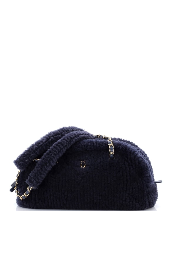 Pre-Owned Coco Neige Chain Bowling Bag Quilted Shearling Large By Rebag