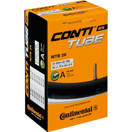 Continental Bicycle Tire Tube, 26in x 1.75in-2.5in, Schrader Valve, 40mm Stem, 200g