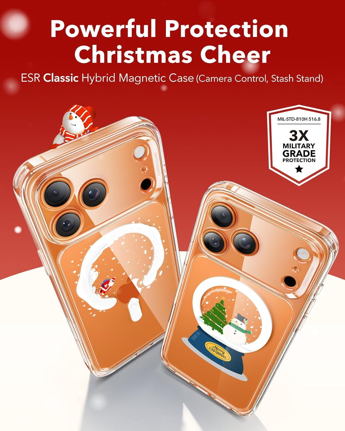 CRKMGS-for iPhone 17 Pro Max Case, Camera Control, Compatible with MagSafe, Shockproof Military-Grade Protection, Magnetic Phone Case for iPhone 17 Pro, Classic Hybrid Case, Santa Skater