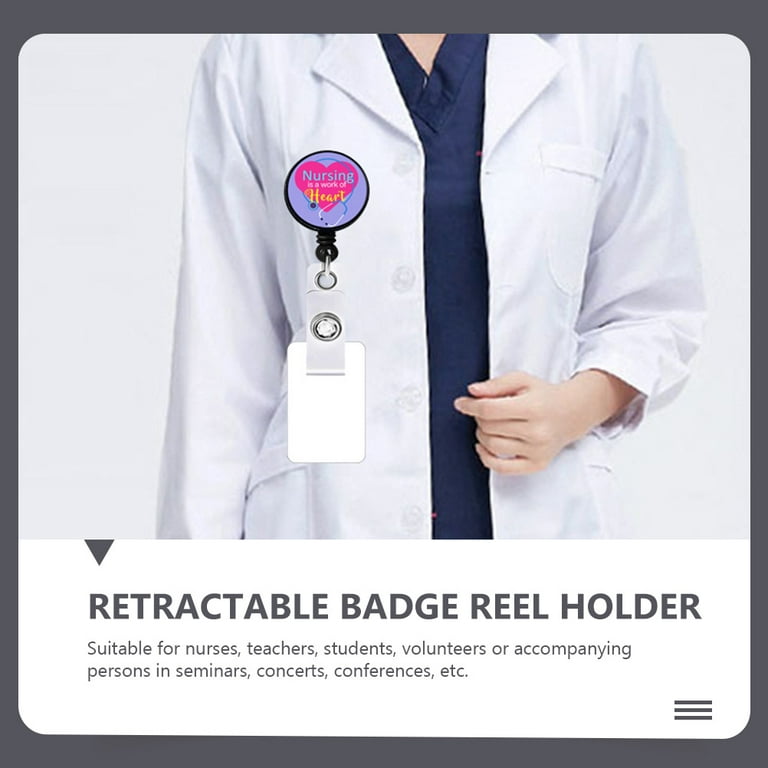 4Pcs Retractable Badge Reel Holder Nurse Badge Holder Doctor Badge Reel  Holder Name Tag Clip 