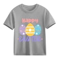 thumbnail image 2 of SERTG Girls Easter Floral Bunny Print Short Sleeve T Shirt Soft Lightweight Crew Neck Tee Casual Regular Fit Breathable Comfortable Spring Top Fashion Holiday T Shirt(Gray#1,9-10 Years), 2 of 8