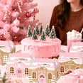 thumbnail image 6 of Pink Gingerbread House Decorative Boxes - Foldable DIY Sweet Candy House Design for Holiday Party Decor & Gift Packaging, 6 of 9