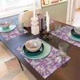 thumbnail image 6 of Placemats Set of 4, Purple Butterflies Floral Place mats for Dining Table Indoor/Outdoor, Cute Heat Resistant Washable Table Mats(18" x 12"), 6 of 8