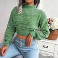 thumbnail image 4 of Womens Fall Fashion 2022! QLEICOM Sweaters for Women, Women's Fashion Casual Colorful Long Sleeve Off Shoulder Knit Sweater Crew Neck Sweater On Clearance, 4 of 5