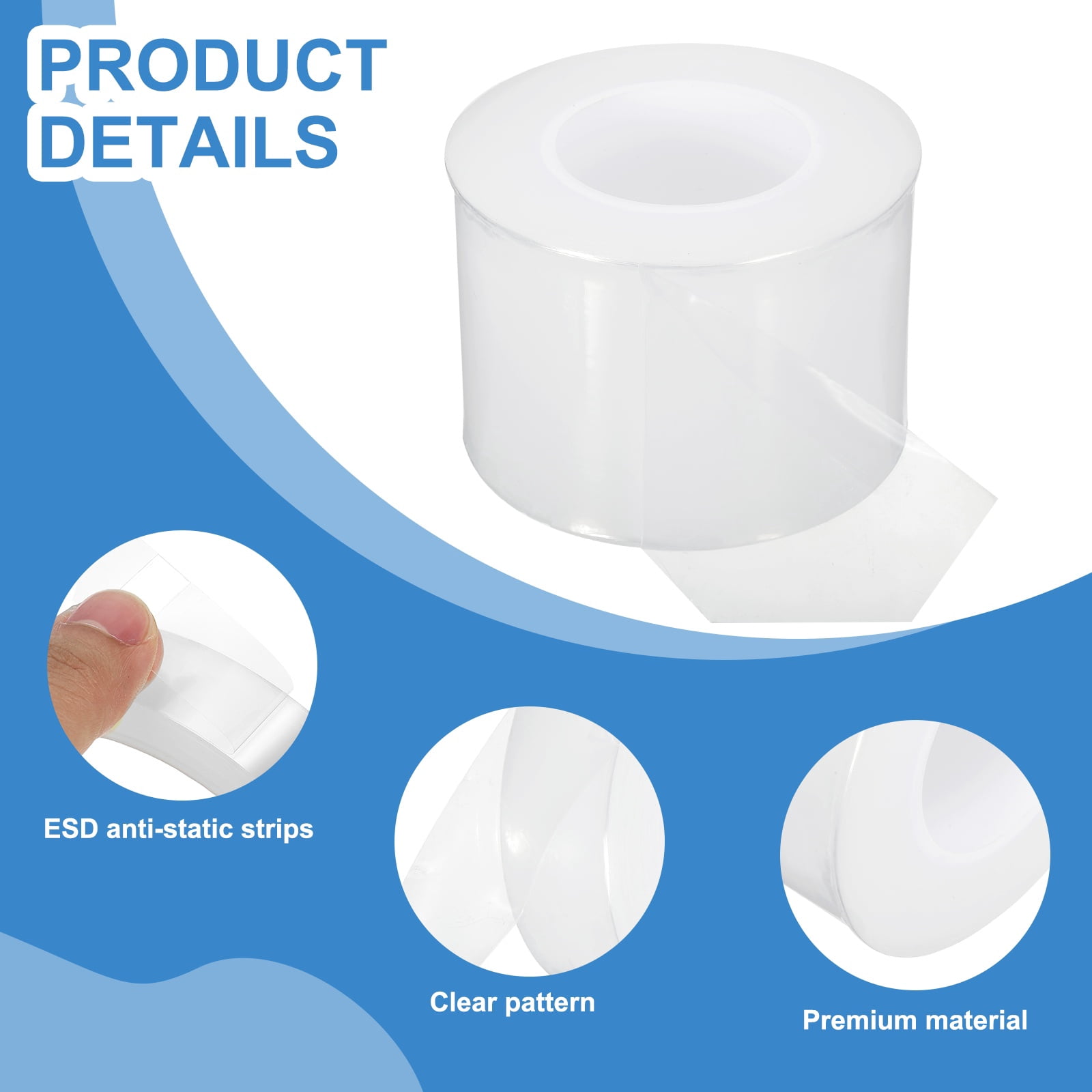 Removable Protective Film Tape, 4 Inch x 656 ft PE Surface Scratch Film Tape Clear