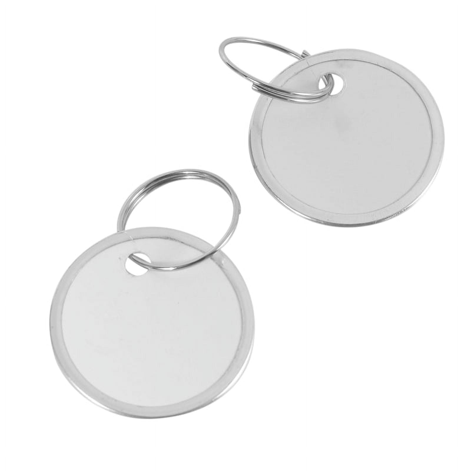 Metal Rim Tags Key Tags Round Paper Tags with Metal Rings White Label for Car Keys and Door Keys (300)