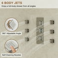 thumbnail image 3 of CASAINC 16" Ceiling Mounted Square Shower System with Wall Mounted Square Shower Head, Handheld Sprayers, and Body Jets, Brushed Nickel, 3 of 9