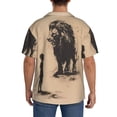 thumbnail image 3 of Pofeuu Child And Lion Sketch Print Mens Casual Short Sleeve Shirts Beach Summer Spread Collar Pocket Tops Men's Casual Short-sleeved Shirt-Large, 3 of 5