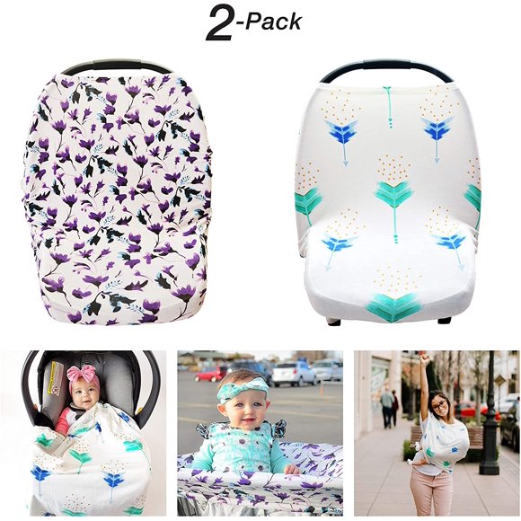 Housse de Siège d'Auto pour Bébé / 6 en 1 / Housse d'Allaitement / Housse de Panier d'Achats / Lot de 2
