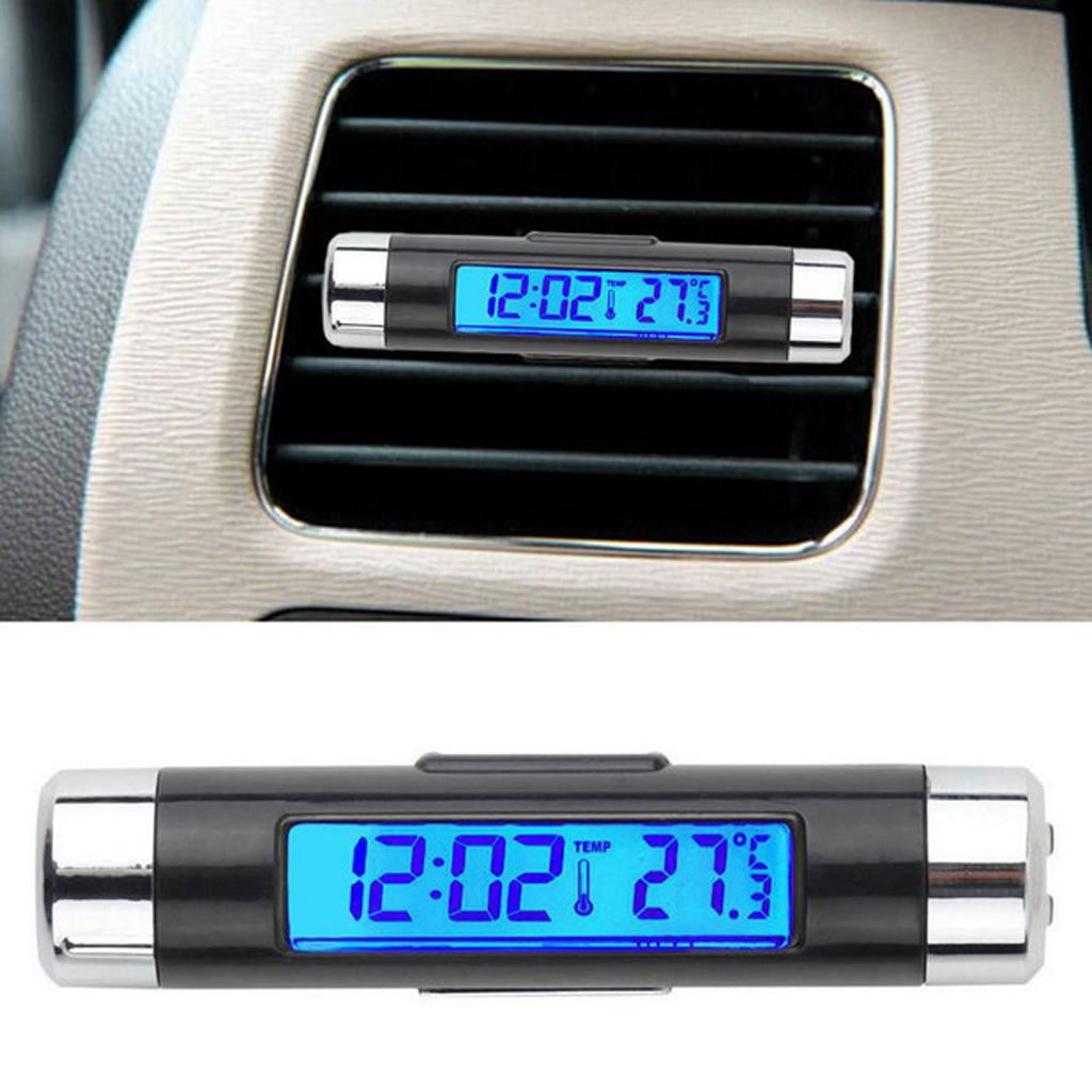 Digital LCD Display Vehicle Thermometer Car Electronic Clock Type Calendar 