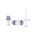 thumbnail image 2 of Cultured Freshwater Pearl (8mm) , Tanzanite And Amethyst Earrings and Ring Set in Sterling Silver, 2 of 4