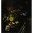 thumbnail image 2 of Arthur Chaplin 12x13 Black Ornate Wood Framed Double Matted Museum Art Print Titled: The Basket of Flowers (1907), 2 of 5