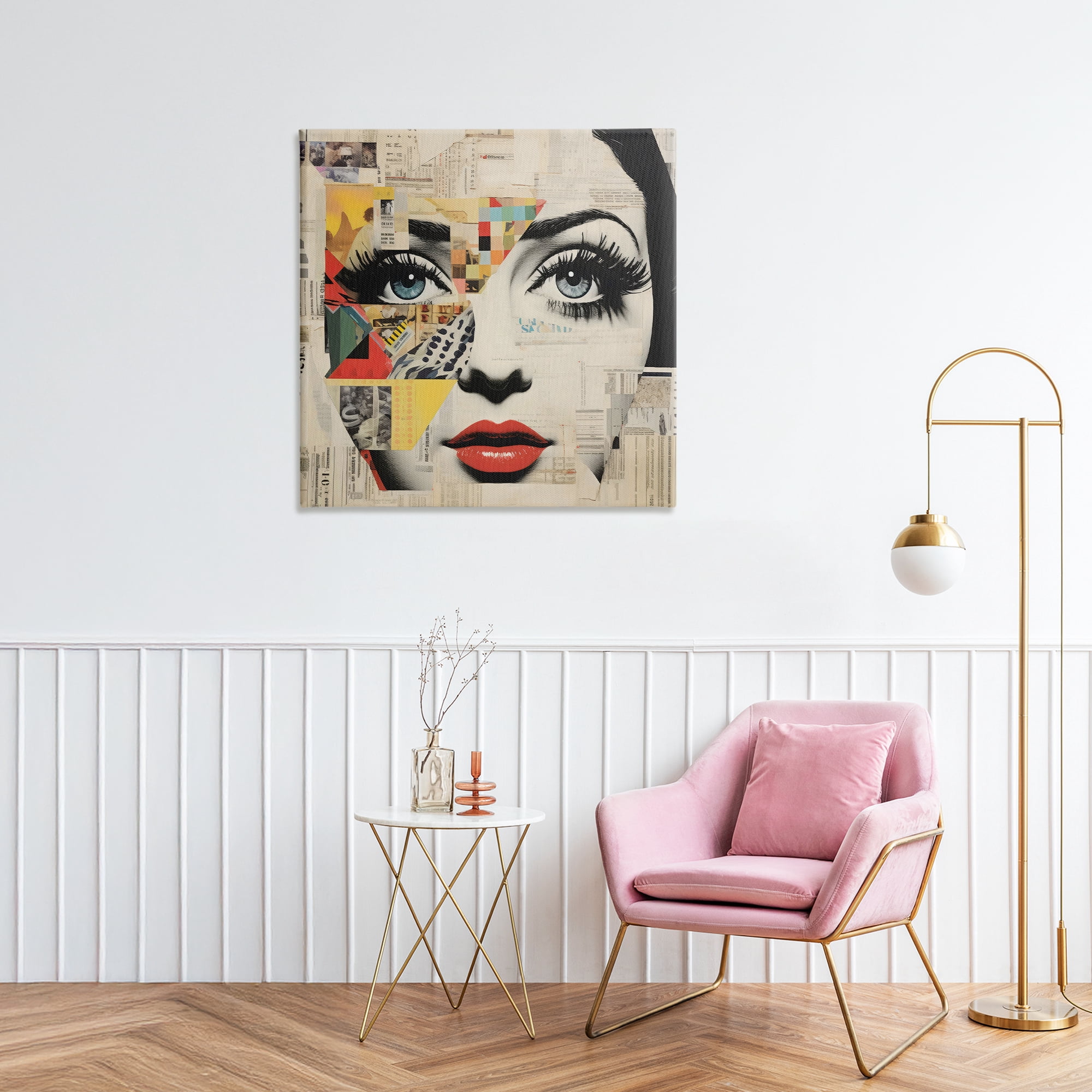 Stupell Industries Fashion Collage Pop Portrait Canvas Wall Art, design by Creative Studio