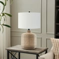 thumbnail image 2 of Evelyn&Zoe Jolina 20.5" Tall Petite/Rattan Table Lamp with Fabric Shade, Natural Rattan/White, 2 of 8