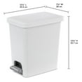 thumbnail image 3 of Sterilite 2.7 Gal Rectangular Step On Trash Bin Wastebasket, White (2 Pack), 3 of 8