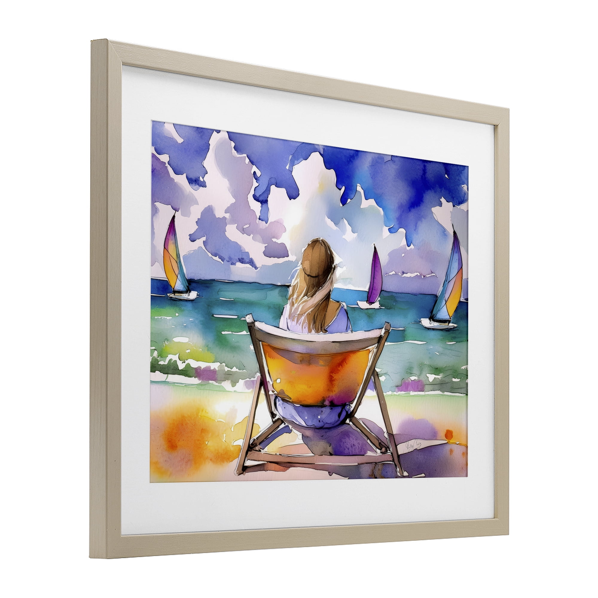Stupell Industries Front Row to Paradise Birch Framed Print Under Glass, design by Shelly Craig