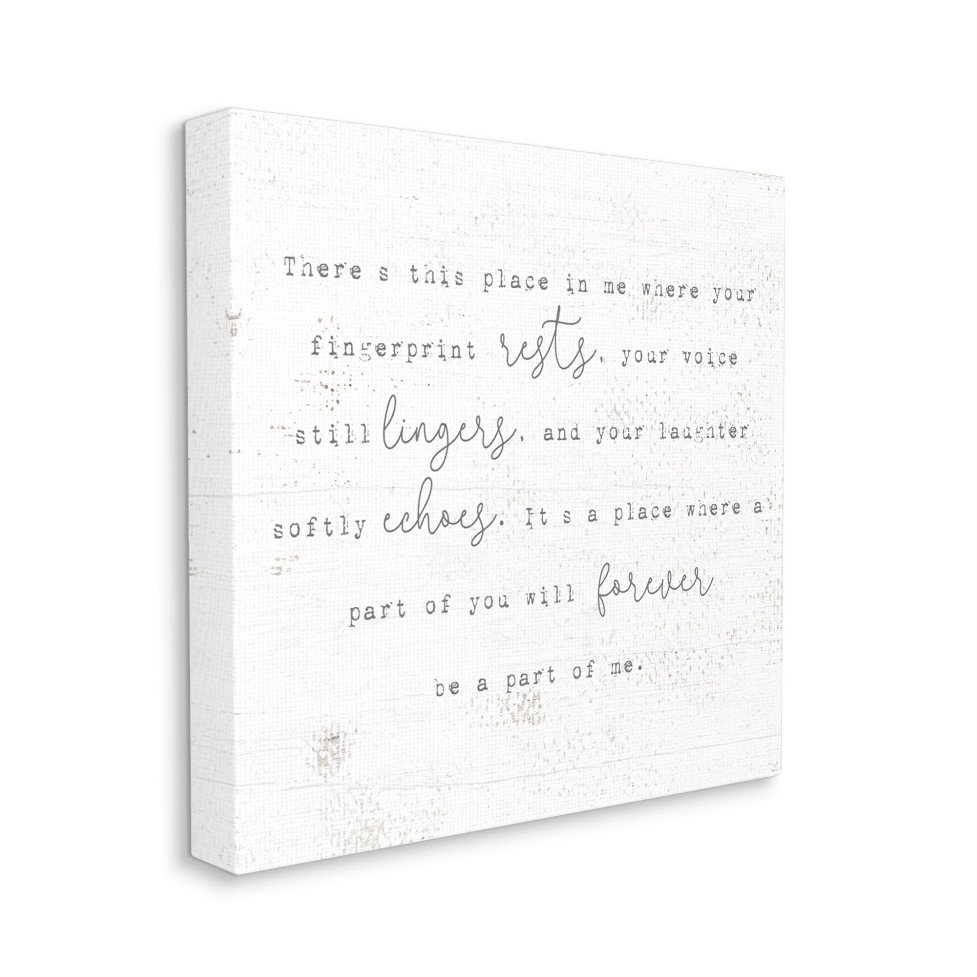 Stupell Industries Where Your Fingerprint Rests Motivational Romantic Phrase, 24 x 24,Design by Daphne Polselli