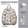 thumbnail image 5 of Boston Terrier Dog and Flower Florals Backpack Backpack for School,Cute School Bag,Schoolbag with Adjustable Shoulder Straps & Padded Back,13.8"x11.4"x6", 5 of 6