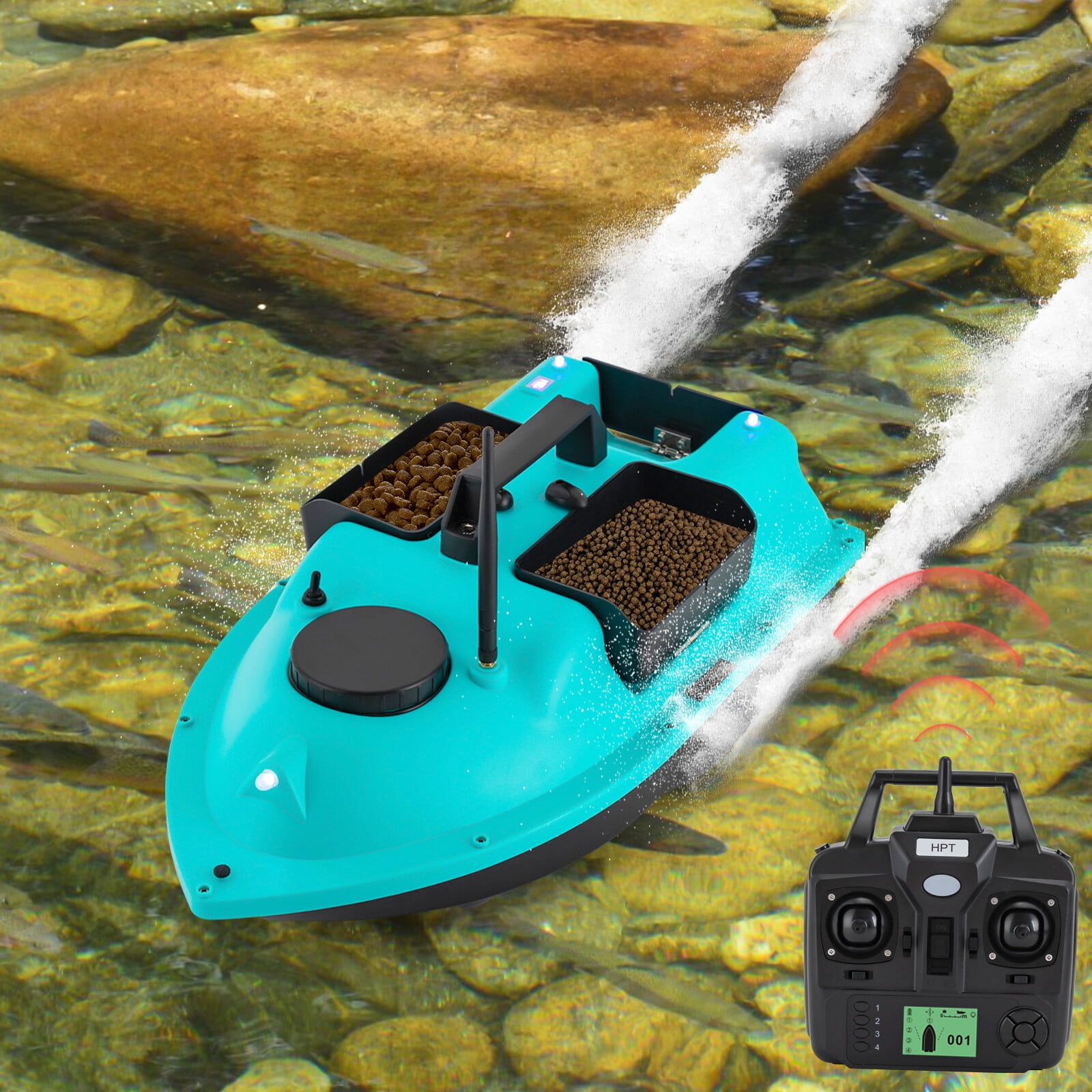 Miumaeov Outdoor Surf Fishing Bait Boat Fishing Boat & Remote Control Battery Powered