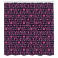 thumbnail image 3 of Ambesonne I Love You Shower Curtain, Romance Pattern Heart, 69"Wx75"L, Magenta Dark Grey, 3 of 3