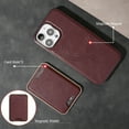 thumbnail image 7 of Allytechgroup for iPhone 13 Pro Max Phone Case with Card Holder [Compatible with Magsafe Wireless Charging] Slim PU Leather Magnetic Wallet Back Flip Case Soft TPU Bumper Shockproof Cover, Winered, 7 of 7
