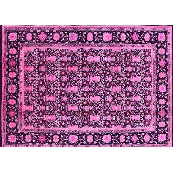 Ahgly Company Indoor Rectangle Oriental Pink Industrial Area Rugs, 6' x 9'