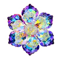 HUANLEDASH Bride Brooch Flower Shape Reflective Shiny Colorful Faux Crystal Evening Dress Chest Corsage Multidimensional Shining Ball Party Brooch Pin