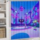 thumbnail image 5 of Cosmonious High-theme 4-Piece Shower Curtain Set with Rugs, Waterproof Bathroom Decor Set Includes Bath Mat, U-Shaped Rug, Toilet Lid Cover and Curtain with Hooks, 5 of 6