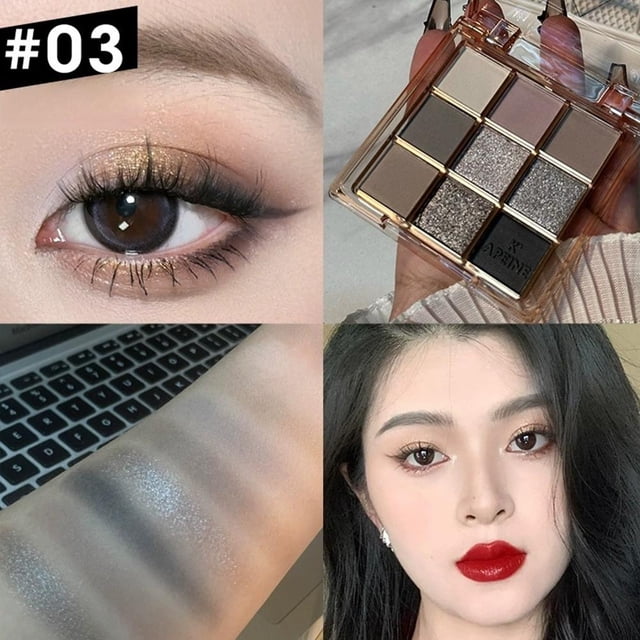 UOYOTT Nine Color Eye Shadow Disk Low Saturated Matte Shine Earth Powder Shadow Color Pearlescent T3w0