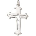 thumbnail image 1 of Sterling Silver 18" .8mm Box Chain Jesus Cutout Hanging On Cross Christian Pendant Necklace, 1 of 2