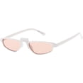 thumbnail image 2 of Geometric Rectangle Sunglasses Square Raised Nose Bridge 52mm (White / Pink), 2 of 4