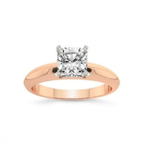 3 Carat IGI Certified Cushion Shape Lab Grown Diamond Engagement Ring | 14K Rose Gold |Eloise Solitaire Knife Edge Lab Diamond Ring | FG-VS1-VS2 Quality Friendly Diamonds