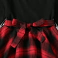 thumbnail image 5 of 13T Kids Girls Clothes Big Girls Dress 13-14 Years Big Girls Long Sleeve Round Neckline Plaid Dress Black, 5 of 7
