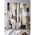 thumbnail image 3 of Abstract Gray Brown Sheer Curtains 84 Inch Length 2 Panels Set, Oil Painting Simple Art Voile Window Treatment Rod Pocket Curtains Sheers Drapes for Bedroom/Living Room/Kitchen 52"x84"x2, 3 of 7